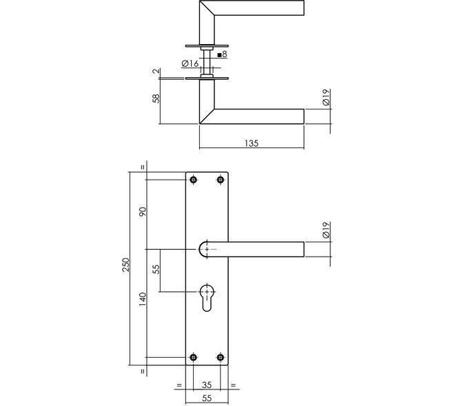 INTERSTEEL JURA KRUKKENPAAR OP SCHILD MET PROFIELCILINDERGAT