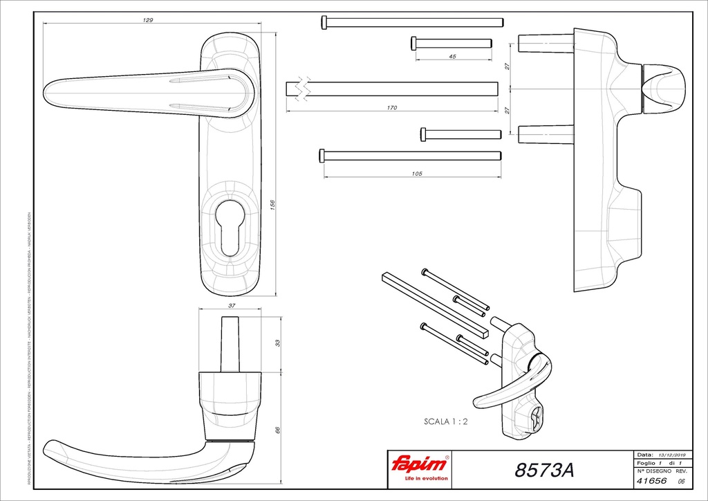 FAPIM OLTRE: 8573A BUITENMODULE MET KRUK EN CILINDERVOORZIENING