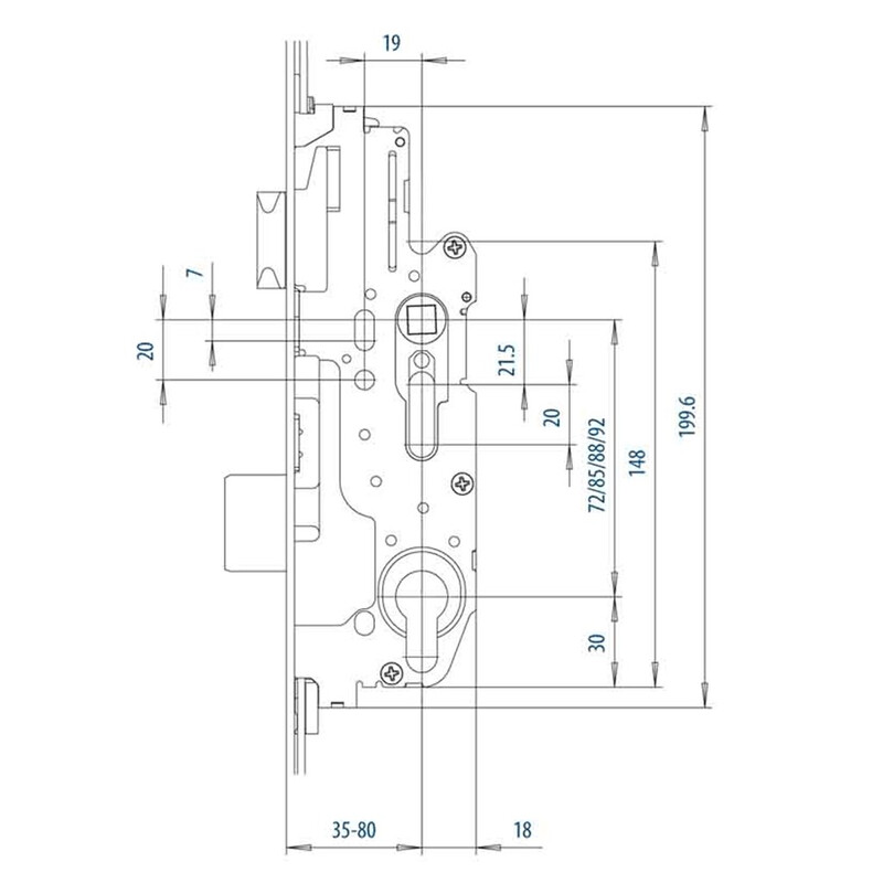 FUHR 855R HOOFDSLOTKAST VOOR MEERPUNTSLUITING