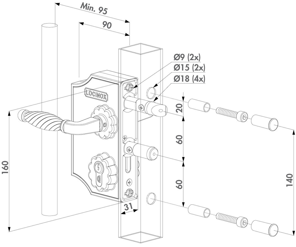 LOCINOX LAKQH2 GROOT SIERPOORTSLOT IN OPBOUW