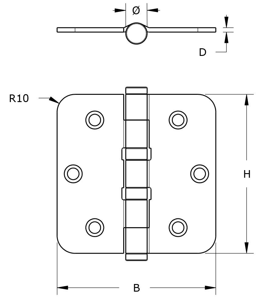 DULIMEX KOGELLAGERSCHARNIER RVS