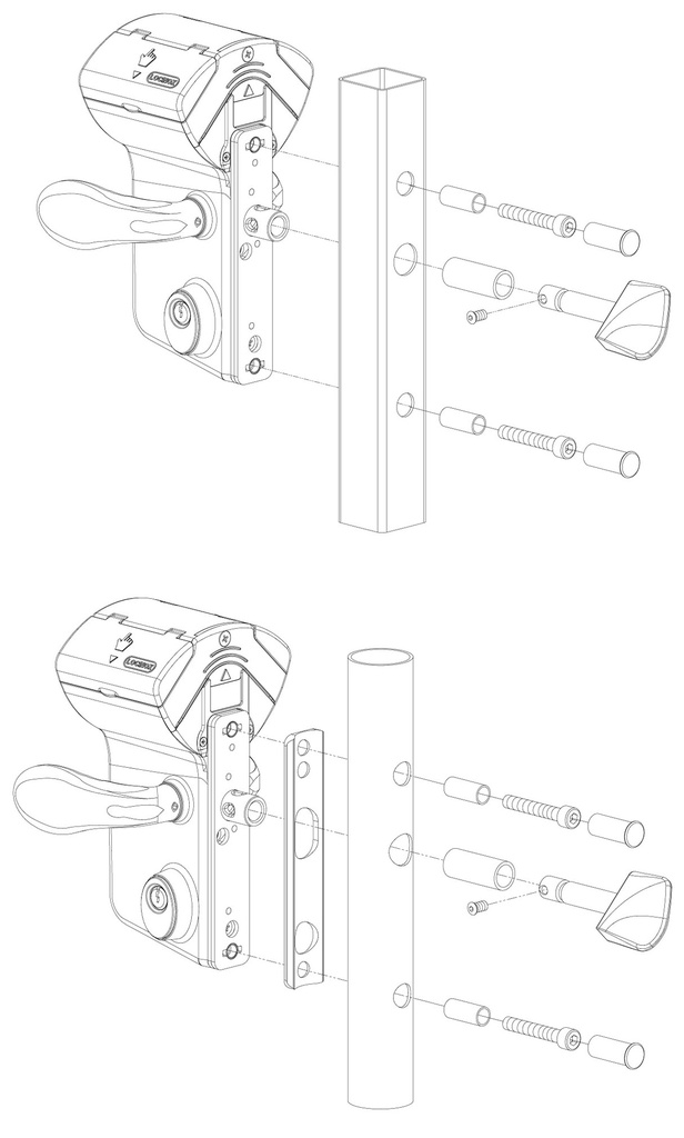 LOCINOX LLKZV2 LEONARDO - MECHANISCH CODESLOT VOOR SCHUIFPOORTEN