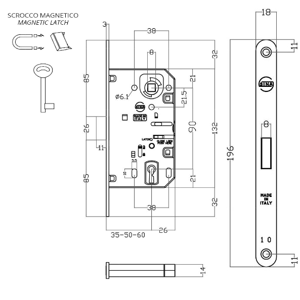 SINA QM BAARDSLOT MAGNETISCH