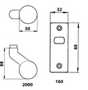 WEKA KOGELKNOP OP KORTSCHILD MODEL 2000/160 VOOR POORTSLOT