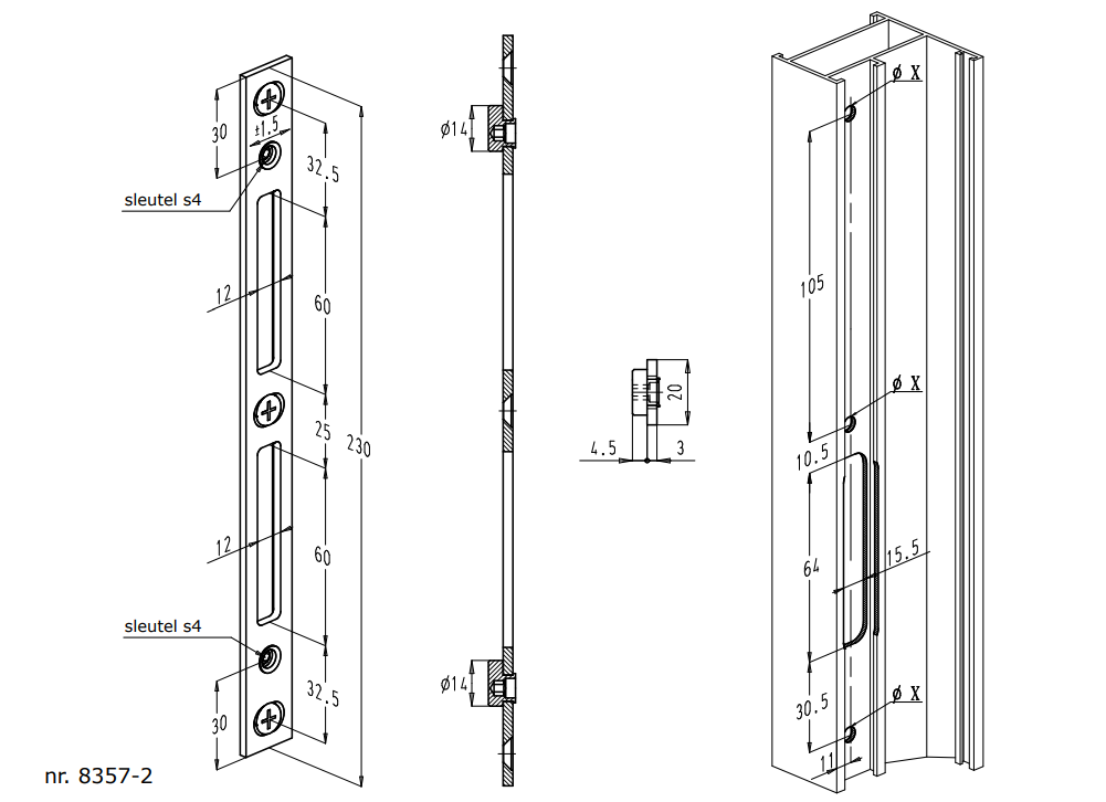 SOBINCO 8357-2 SLUITPLAAT VOOR REEKS 8431