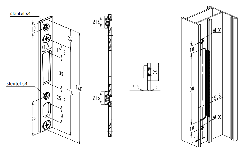 SOBINCO 8378-1 SLUITPLAAT VOOR REEKS 8431