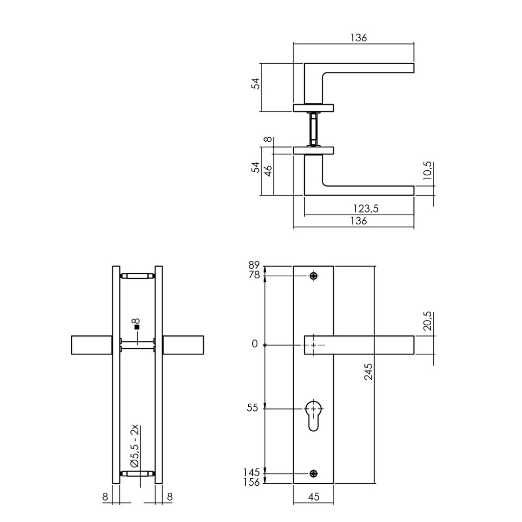 INTERSTEEL KRUKKENPAAR HERA OP SCHILD MET PC 55MM