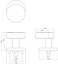 INTERSTEEL SCHIJFDEURKNOP MET WISSELSTIFT