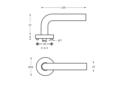 INTERSTEEL RECHT BASIC KRUKKENPAAR OP ROZET