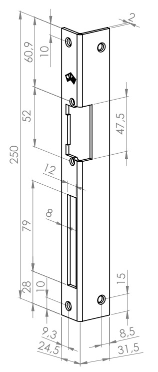 JIS 903/913 HOEKSLUITPLAAT VOOR ELEKTRISCHE OPENERS