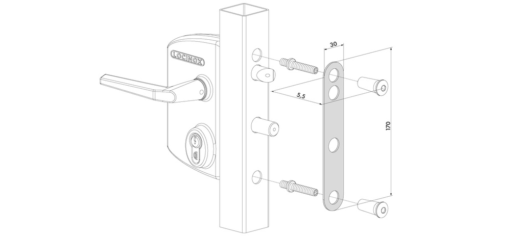 LOCINOX GELEIDINGSPLAAT VOOR EEN OPTIMALE PENGELEIDING VAN HET OPBOUWSLOT