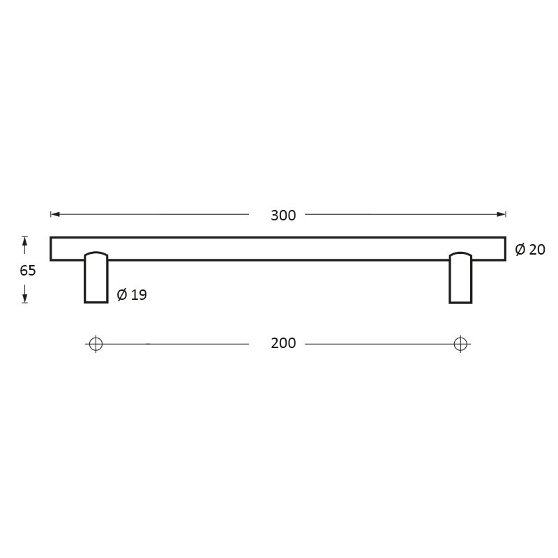 INTERSTEEL DEURGREEP ROND 300MM