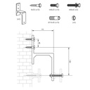 INTERSTEEL WANDSTEUNEN SET VOOR DUBBELE SCHUIFDEUREN - 5 STUKS