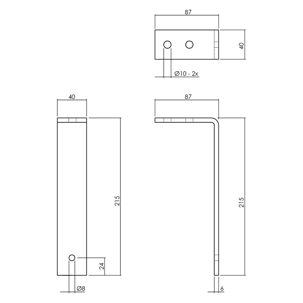 INTERSTEEL PLAFONDBEUGEL SET - 5 STUKS