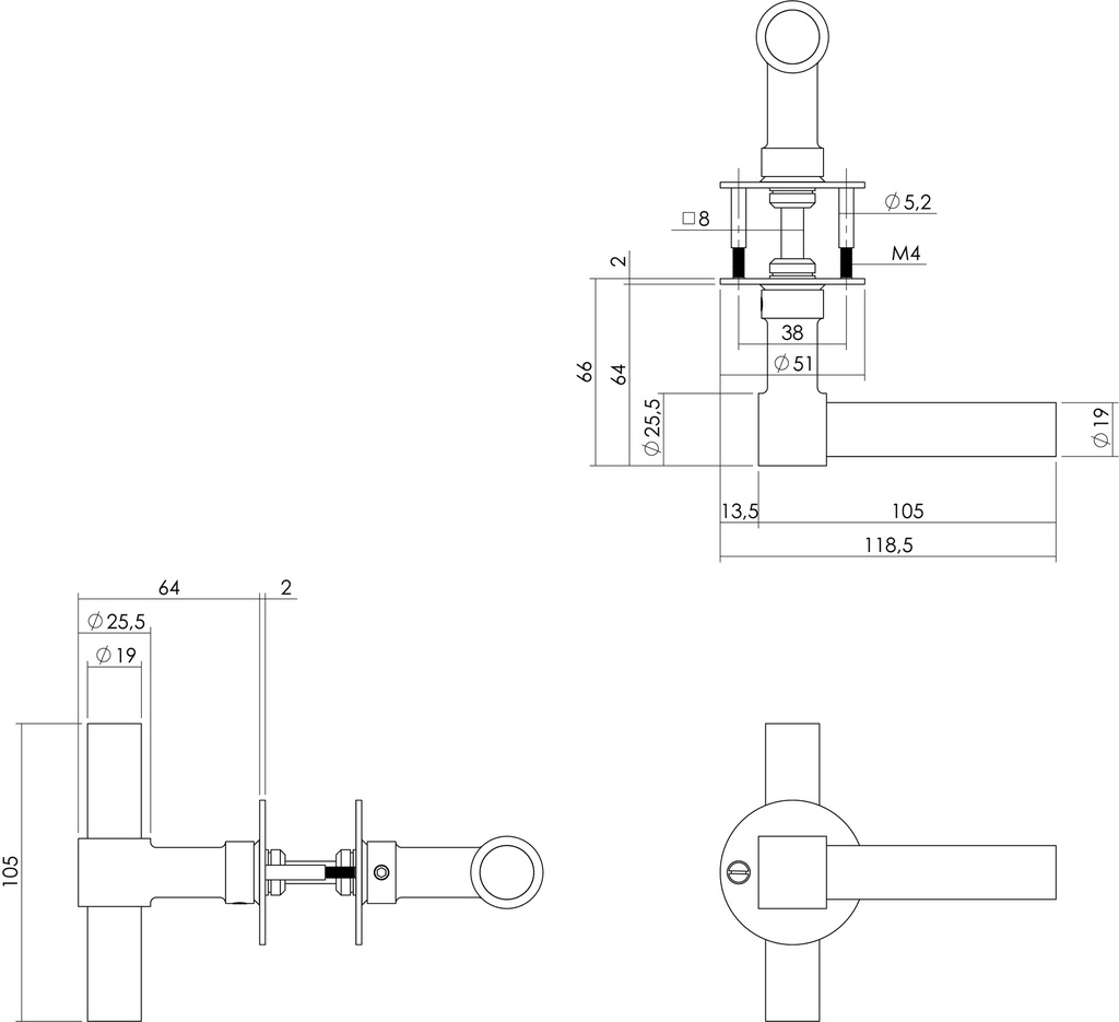 INTERSTEEL L/T-KRUKKENPAAR OP ROZET