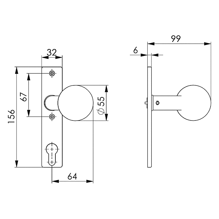 AMF 439 DEURKNOP