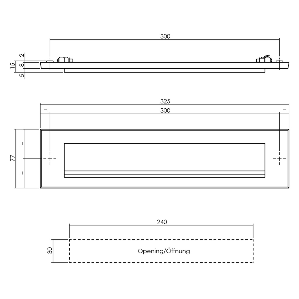 INTERSTEEL BRIEVENBUSKLEP RECHTHOEKIG MET KLEP/REGENRAND