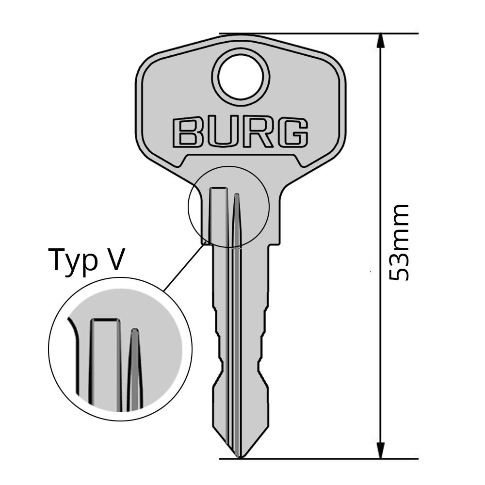 BURG SLEUTEL SERIE V OP CODE (1-2000)