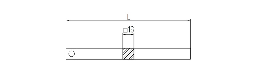 DENI 4116 VIERKANTSTANGEN ⧄16 - INOX