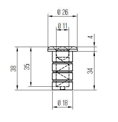 DENI 5845 VLOERPOT VOOR STANG MET STOFSLUITING