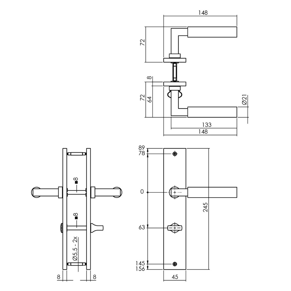 INTERSTEEL DEURKRUK BAU-STIL OP SCHILD WC