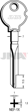 JMA BRUTE SLEUTEL PROFIEL NEF-1X