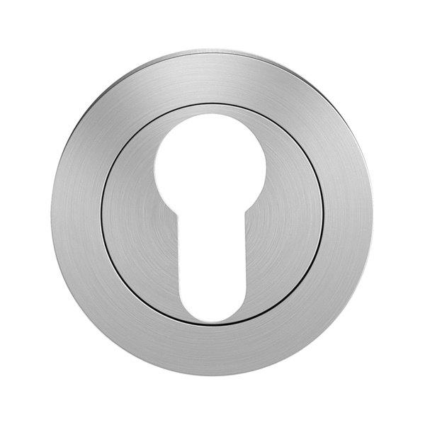 [EZ1332 PZ 71] KARCHER DESIGN 3-DELIGE ROZET PER PAAR (brushed stainless steel, Rond, Euro profile cylinder)