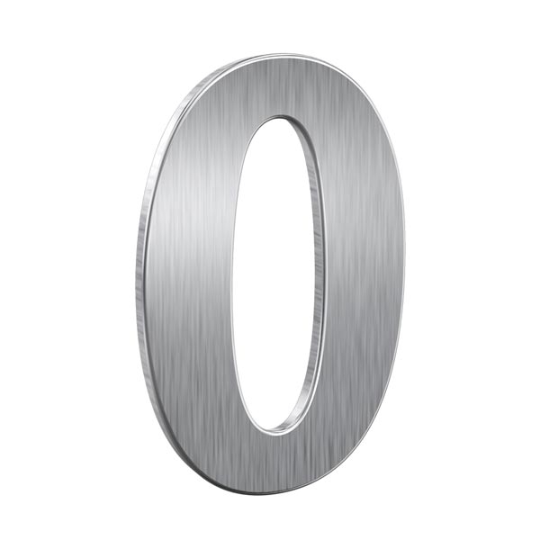 [7300-0000] BASI HUISNUMMER (Stainless steel / Inox, 0)