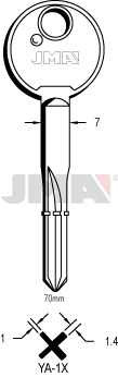 JMA BRUTE SLEUTEL PROFIEL YA-1X