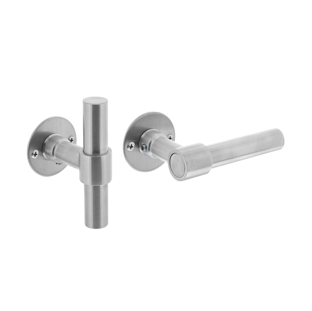 [0035.167102] INTERSTEEL L/T-KRUKKENPAAR OP ROZET (brushed stainless steel)