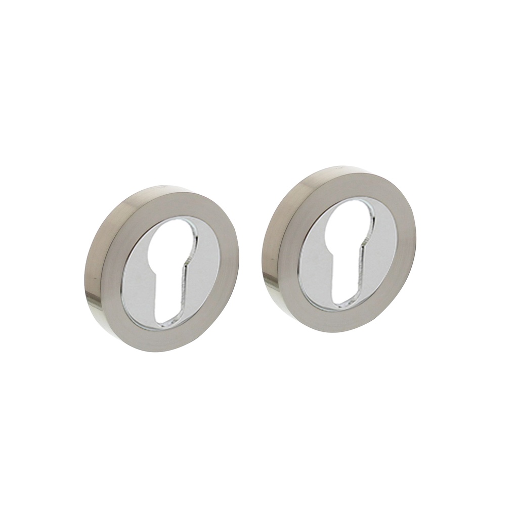 [0016.347687] INTERSTEEL ROZET Ø52x10mm PER PAAR (Chrome/nickel matt, Euro profile cylinder)