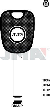 JMA BRUTE SLEUTEL PROFIEL TP00BM-6.P ZONDER TRANSPONDER