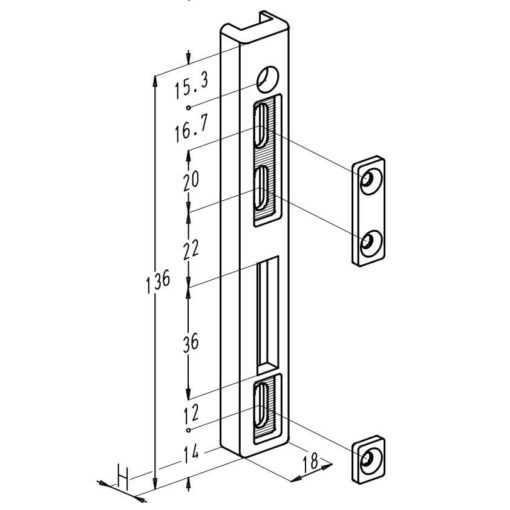 SOBINCO 6870 MIDDENSLUITPLAAT - REEKS PENTA-LOCK