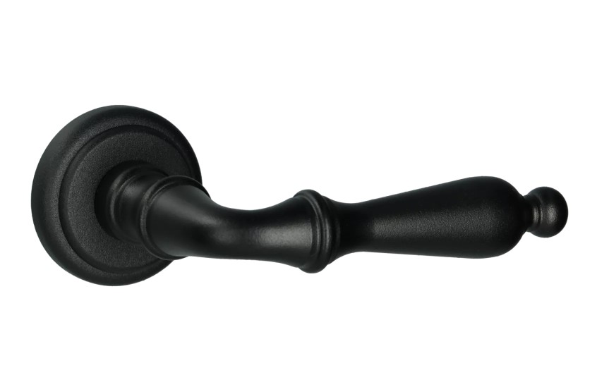 [082-R0-60-22] QUINCALUX KRUKKENPAAR OP ROZET 082 (Zwart & Roestvrij staal / Inox geborsteld)