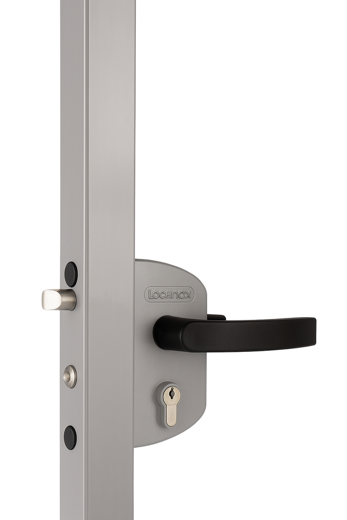 [P00012109-7040] LOCINOX LAKZP1 SURFACE-MOUNTED GARDEN GATE LOCK (Square, Silver)