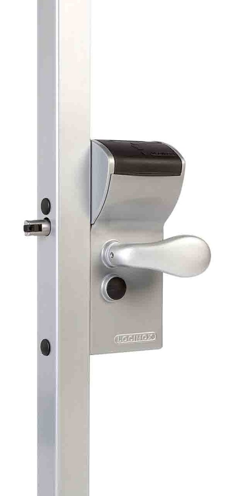 [P00019156-SILV] LOCINOX LFKQX1 FREE VINCI – MECHANICAL SURFACE-MOUNTED CODE LOCK WITH CONTROLLED ENTRY AND FREE EXIT (Square, 10 to 30, Silver)