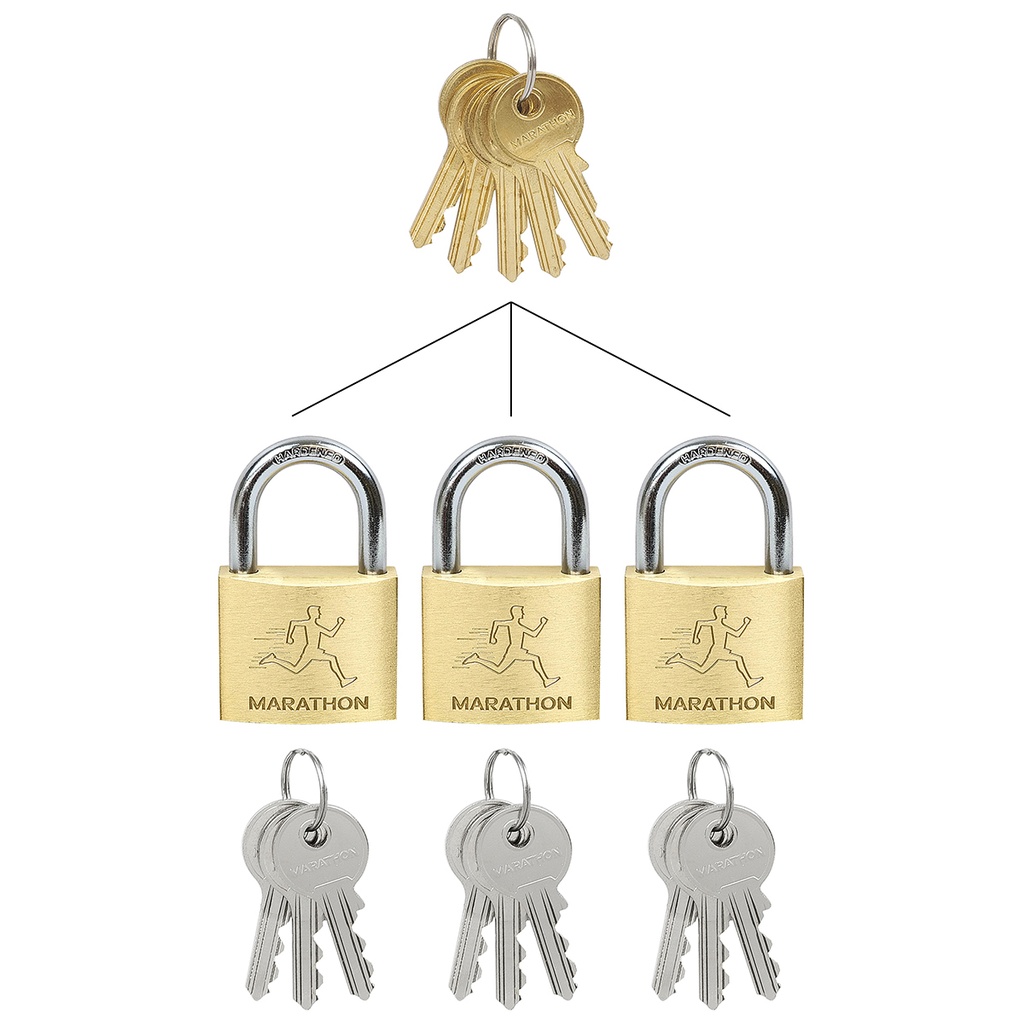 [0777-50653] RICHTER MARATHON PADLOCK – MASTER KEY SYSTEM (Master key system, set of 3)