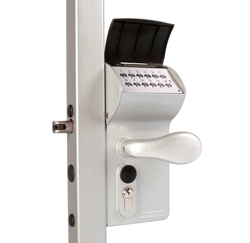 [P00015560-SILV] LOCINOX LOKQY2 VALENTINO - SURFACE-MOUNTED BATTERY-OPERATED CODE LOCK (Square, 30 to 50, Silver)