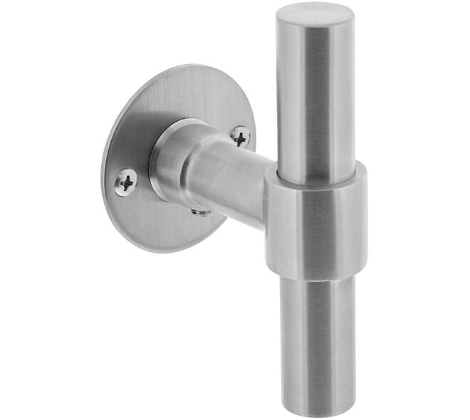 [0035.167102A] INTERSTEEL T-KRUK GATDEEL OP ROZET (brushed stainless steel)