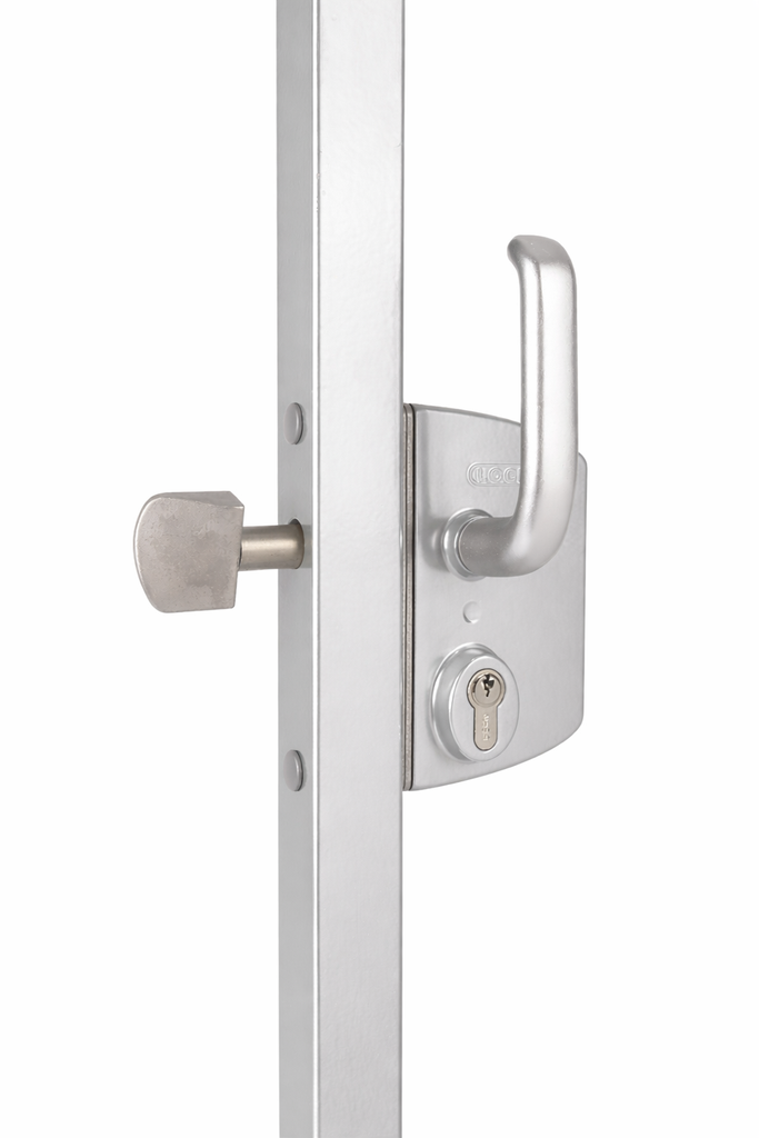 [P00015132-SILV] LOCINOX LSKZU2 SURFACE-MOUNTED GATE LOCK FOR SLIDING GATES (Square, 40, Silver)