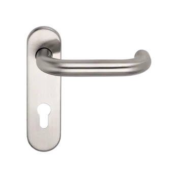 [B-72110-00-0-8] BKS RONDO KORTBESLAG BREED VOOR HOUTEN OF STALEN DEUREN (Door handle on shield, brushed stainless steel)