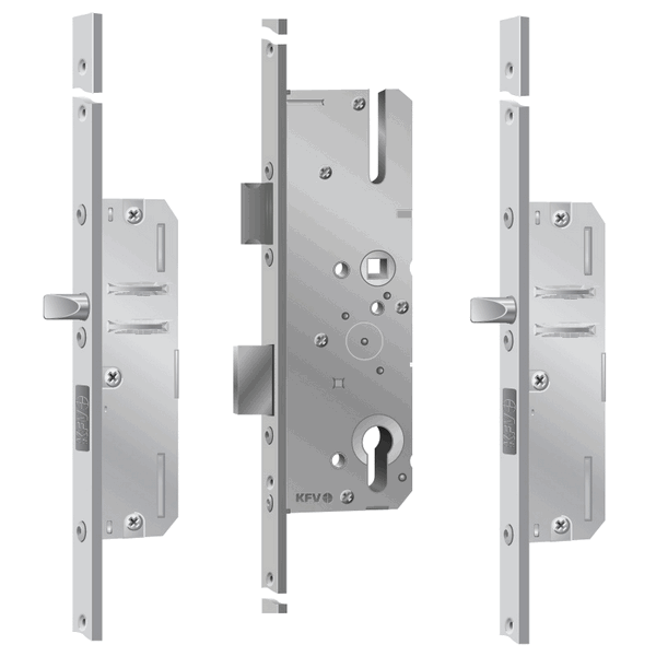 [3458417] KFV REEKS AS/BS 2300 MEERPUNTSLOT MET PINNEN (25, Flat 16, Galvanised, Day & night lock, B001)
