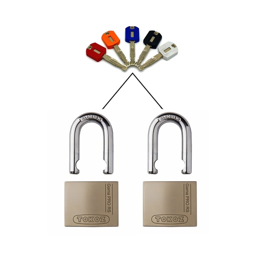 [53501654011_GS] TOKOZ GAMA PRO 70 REMOVABLE SHAKLE - Set van 2